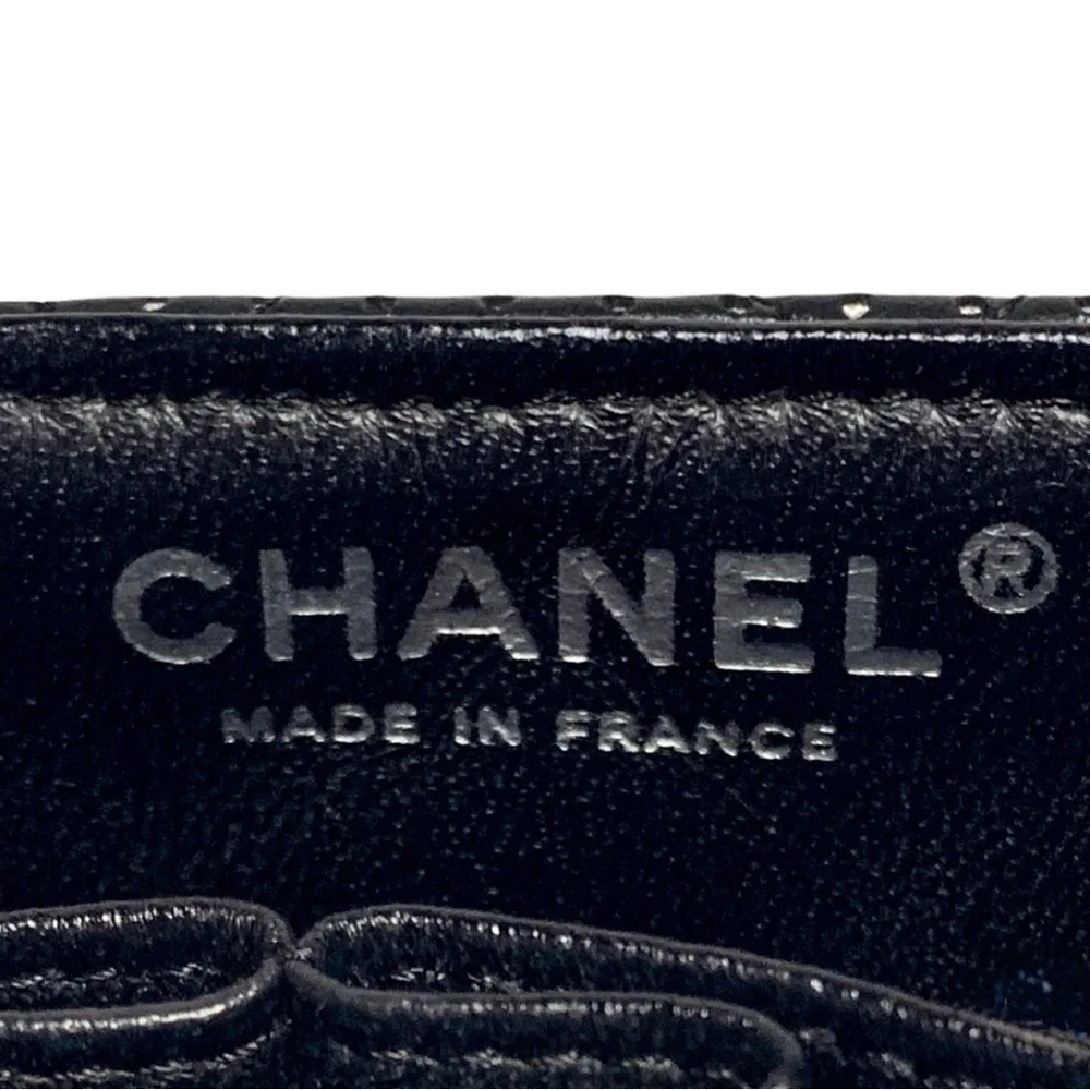 Chanel East West Classic Shoulder Flap Bag Quilted Black Perforated Leather - Picture 15 of 16